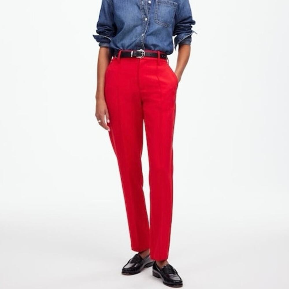 NWT Madewell Mid-Rise Slim Ankle Pant In Bright Cherry Size 8